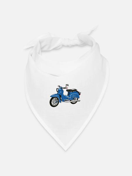 Simson Schwalbe blau - Bandana Dreieckstuch - Weiß