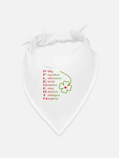 Pflegerin - Bandana Dreieckstuch - Weiß