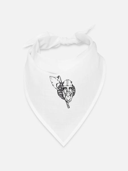 Wikinger mit Axt und Knoten - crashed - Bandana Dreieckstuch - Weiß