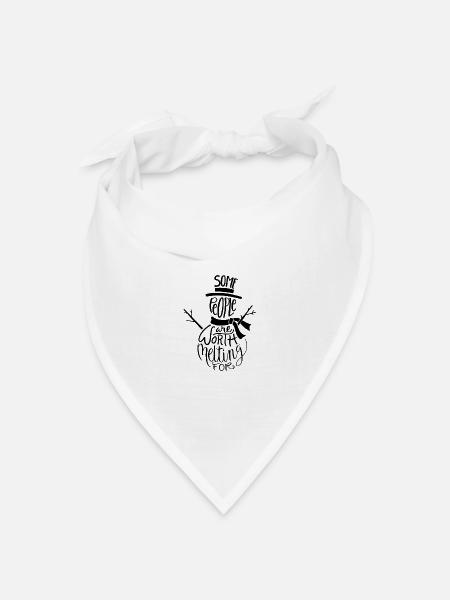 Winter Weihnachten Schneemann Kalt Frost Schnee - Bandana Dreieckstuch - Weiß