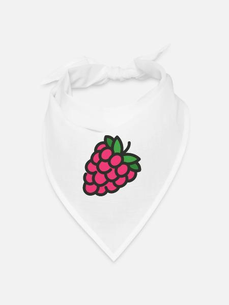 himbeere rasperry obst veggie gemuese fruits14 - Bandana Dreieckstuch - Weiß