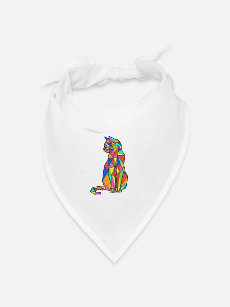 ORIGAMI CAT MULTICOLORE - Bandana Dreieckstuch - Weiß