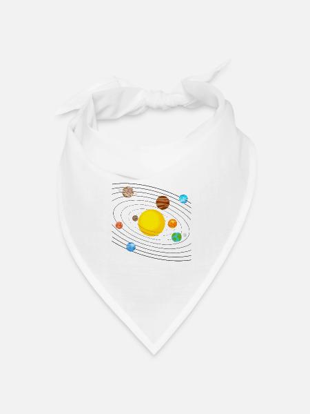 Sonnensystem - Bandana Dreieckstuch - Weiß