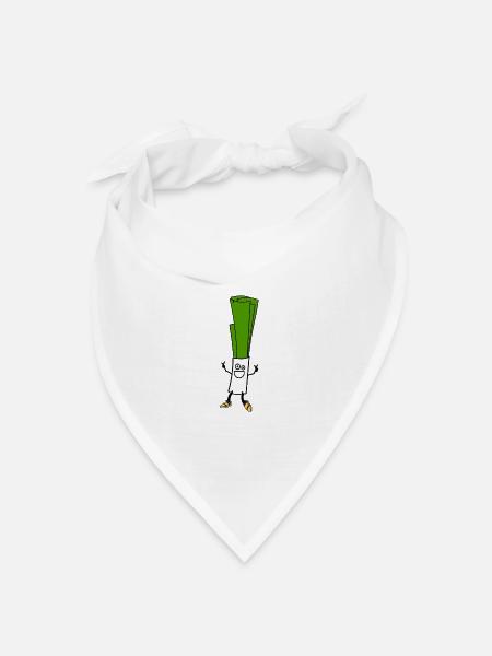Lauch happy lustig fresh - Bandana Dreieckstuch - Weiß