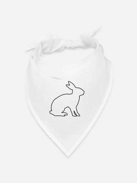 Hase - Bandana Dreieckstuch - Weiß
