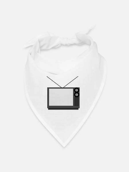 monitor television fernseher tv flatscreen compute - Bandana Dreieckstuch - Weiß