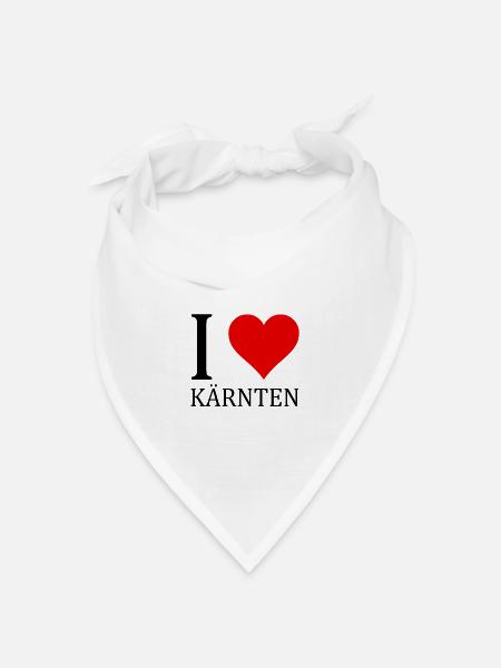 I love Kärnten Geschenk Österreich Idee - Bandana Dreieckstuch - Weiß