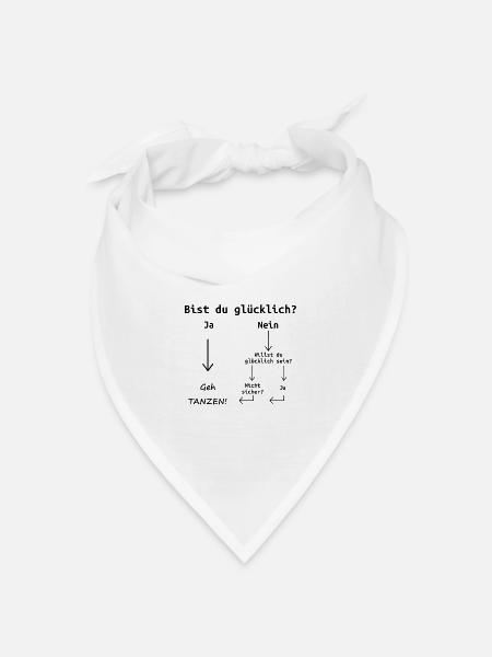 Glücklich Tanzen Dance Spruch Motto Geschenk - Bandana Dreieckstuch - Weiß
