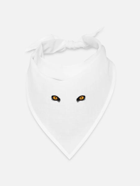 Gelbe tiefe Wolfsaugen - Bandana Dreieckstuch - Weiß