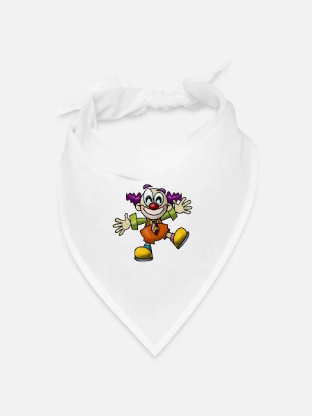 clown harlekin hofnarr kasper komiker narr witzbol - Bandana Dreieckstuch - Weiß