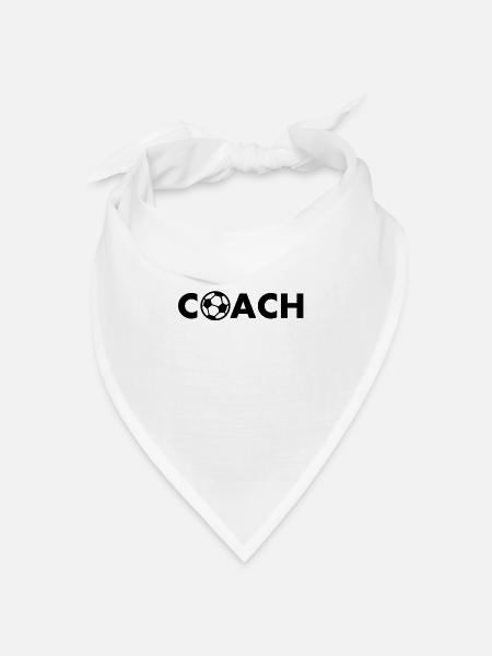 coach fussball - Bandana Dreieckstuch - Weiß