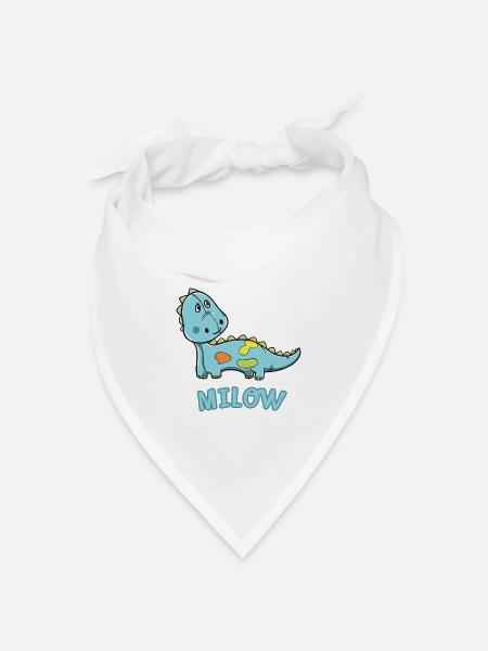 Dinosaurier lustig Kind Milow Geschenk Geburtstag - Bandana Dreieckstuch - Weiß