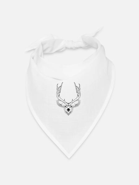Hirsch - Bandana Dreieckstuch - Weiß