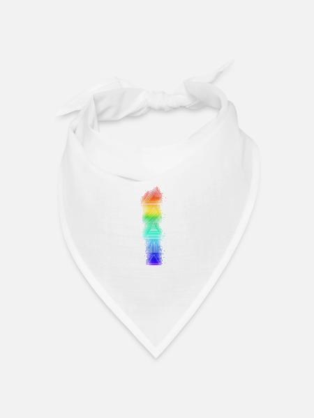 Neon Dreick Bunt - Bandana Dreieckstuch - Weiß