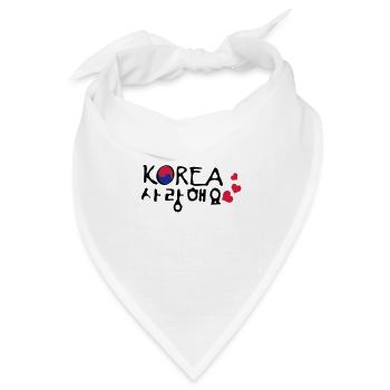 Liebe South Korea in koreanischer Sprache - Bandana Dreieckstuch - Weiß - Vorne