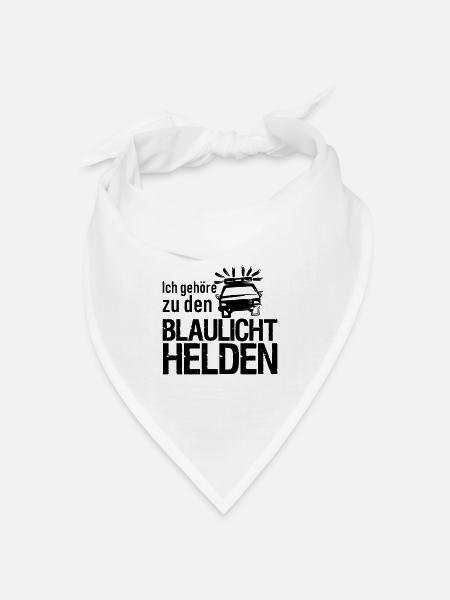 Blaulicht Polizei Feuerwehr Sanitäter Geschenk - Bandana Dreieckstuch - Weiß