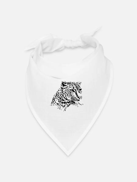 Leopard - Bandana Dreieckstuch - Weiß