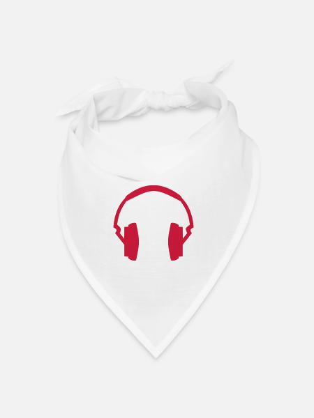Kopfhörer - Bandana Dreieckstuch - Weiß