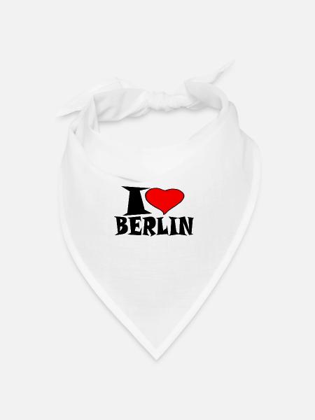 Berlin - Ich Liebe Berlin - Bandana Dreieckstuch - Weiß