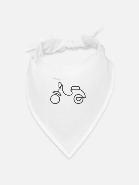 Roller lineart, minimalistischer Scooter - Bandana Dreieckstuch - Weiß