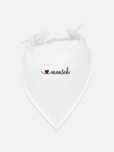 herzensmensch Herz Lieblingsfreund BFF Spruch - Bandana Dreieckstuch - Weiß