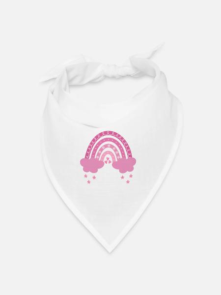 Boho Regenbogen - Bandana Dreieckstuch - Weiß