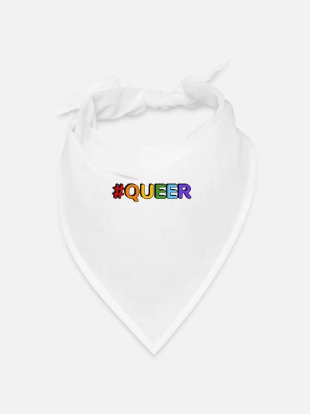 QUEER Hashtag - Bandana Dreieckstuch - Weiß