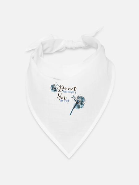 Motive mit Flieder und Positivspruch - Bandana Dreieckstuch - Weiß