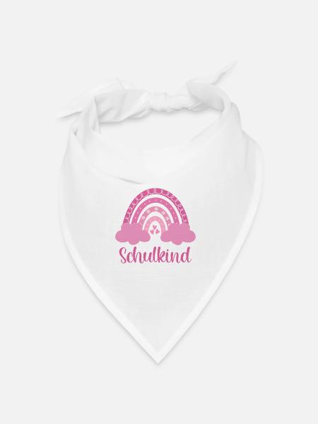 Schulkind Regenbogen - Bandana Dreieckstuch - Weiß