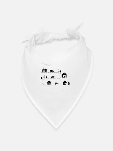 Logistik - Bandana Dreieckstuch - Weiß