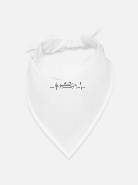 Herzschlag Autos - Bandana Dreieckstuch - Weiß