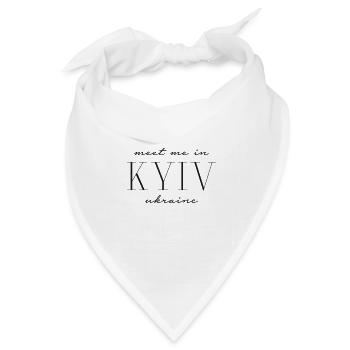 Meet me in Kiew Ukraine - Kyiv - Bandana Dreieckstuch - Weiß - Vorne
