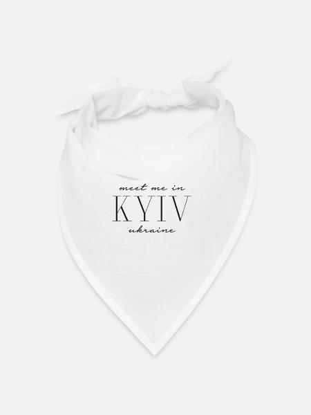 Meet me in Kiew Ukraine - Kyiv - Bandana Dreieckstuch - Weiß