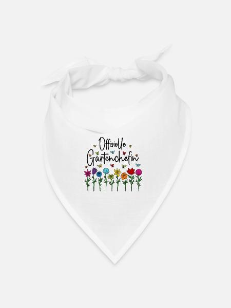 Garten Chefin Gartenarbeit Offizielle Gartenchefin - Bandana Dreieckstuch - Weiß