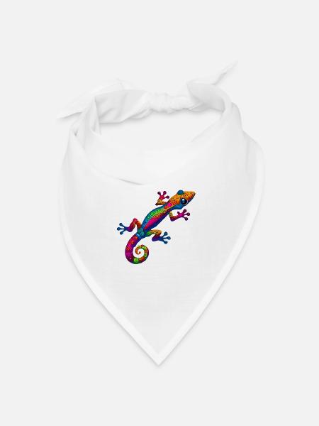 Gecko - Bandana Dreieckstuch - Weiß