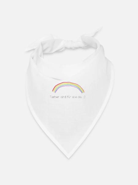 Regenbogen - Bandana Dreieckstuch - Weiß