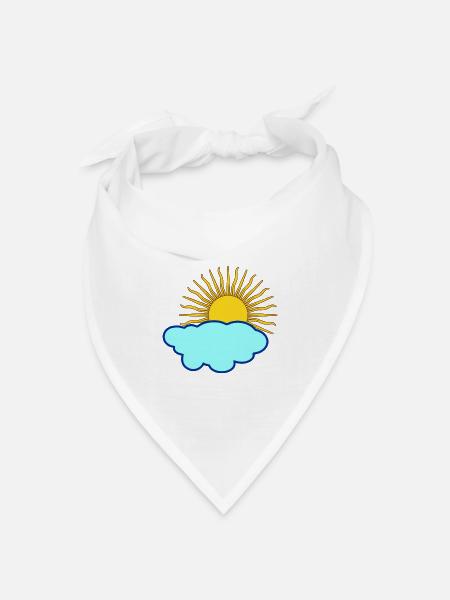 Sonne hinter Wolke - Bandana Dreieckstuch - Weiß