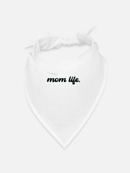Mom Life Schwarz - Bandana Dreieckstuch - Weiß