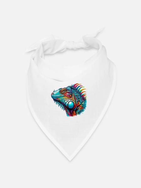 Leguan - Bandana Dreieckstuch - Weiß