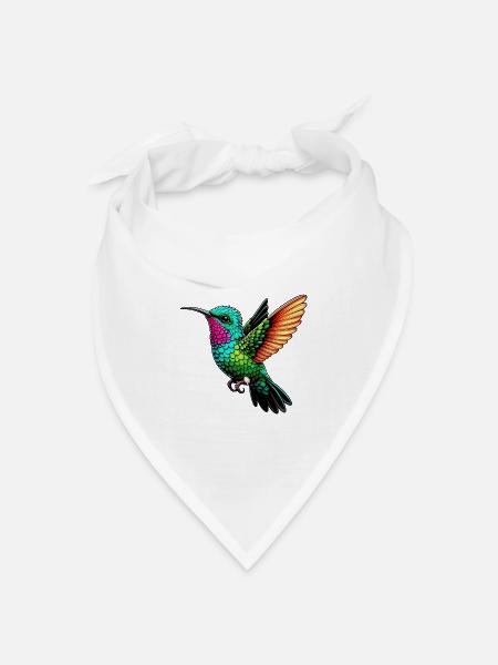 Kolibri - Bandana Dreieckstuch - Weiß