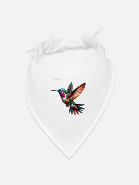 Kolibri - Bandana Dreieckstuch - Weiß
