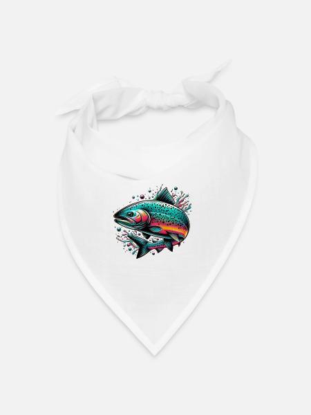 Lachs - Bandana Dreieckstuch - Weiß