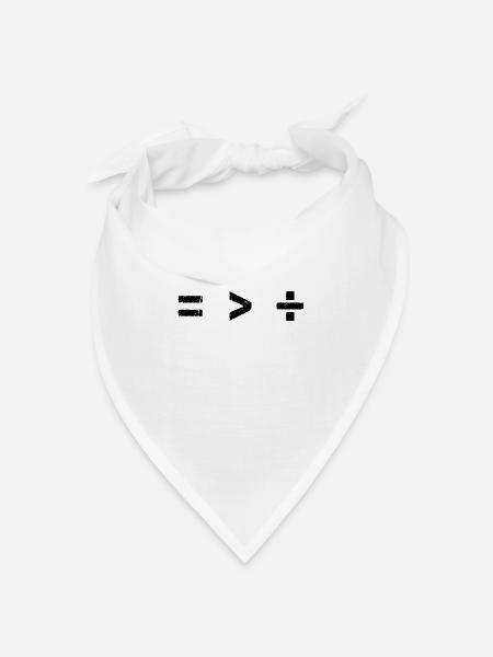 Equality is Greater than Division - Symbole Mathe - Bandana Dreieckstuch - Weiß
