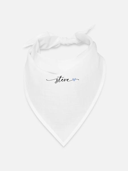 Steve Name Kalligrafie Schrift - Bandana Dreieckstuch - Weiß