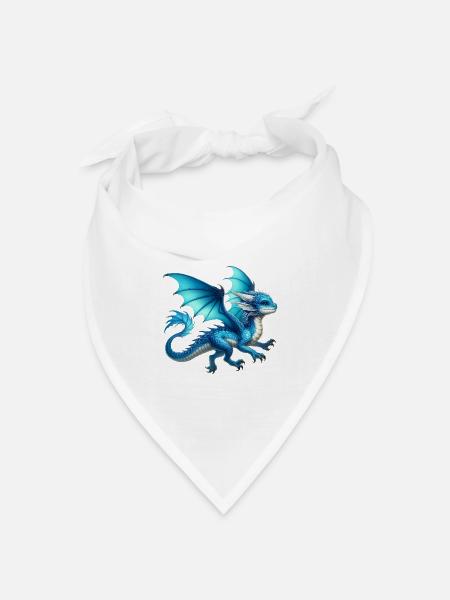 Drache - Bandana Dreieckstuch - Weiß