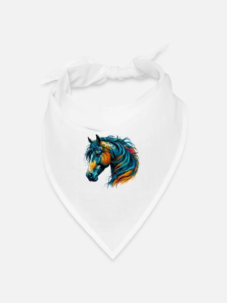 Pferd - Bandana Dreieckstuch - Weiß