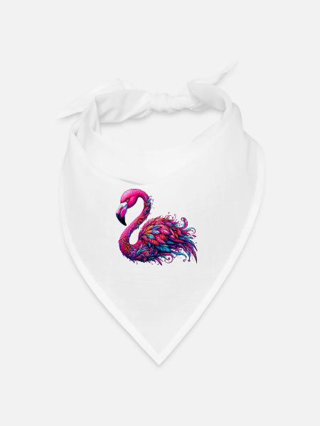 Flamingo - Bandana Dreieckstuch - Weiß