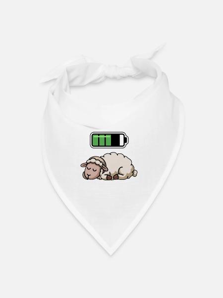 Sheep Sleeping Recharging Night Bedtime - Bandana Dreieckstuch - Weiß