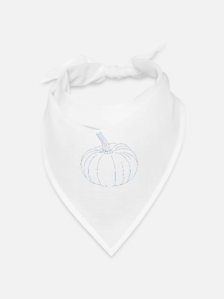 Kürbis - Bandana Dreieckstuch - Weiß