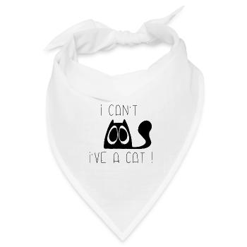 Ich kann nicht, ich habe eine Katze, traurig! - Bandana Dreieckstuch - Weiß - Vorne